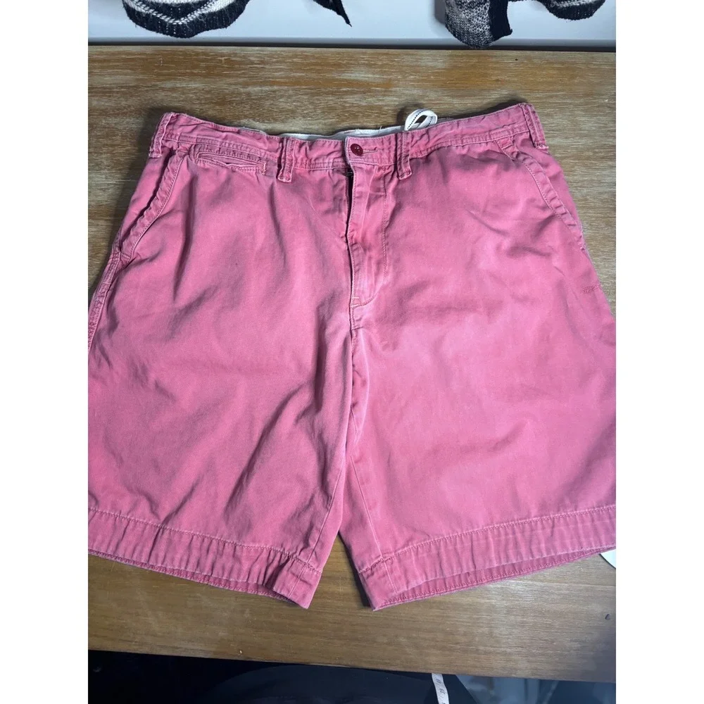 Polo Ralph Lauren Mens Chino Shorts‎ Pink Salmon Cotton Twill Size 36 Flat Front